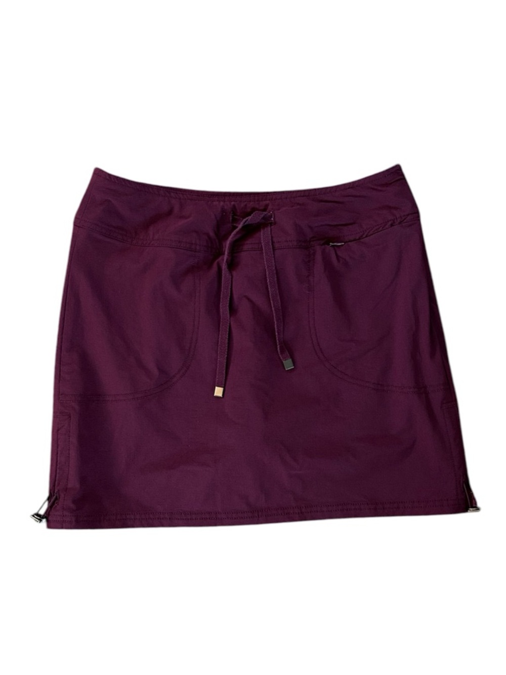 Green Tea | Women's Burgandy/Plum Pull On Drawstring Active Skort Side Pulls S